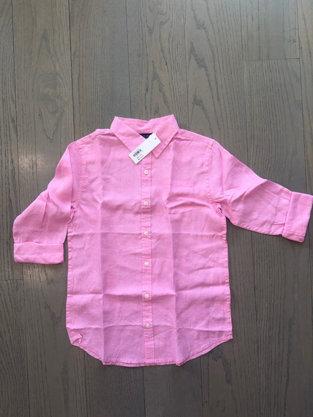 Janie and Jack Pink Linen Button-Down Shirt for Boys